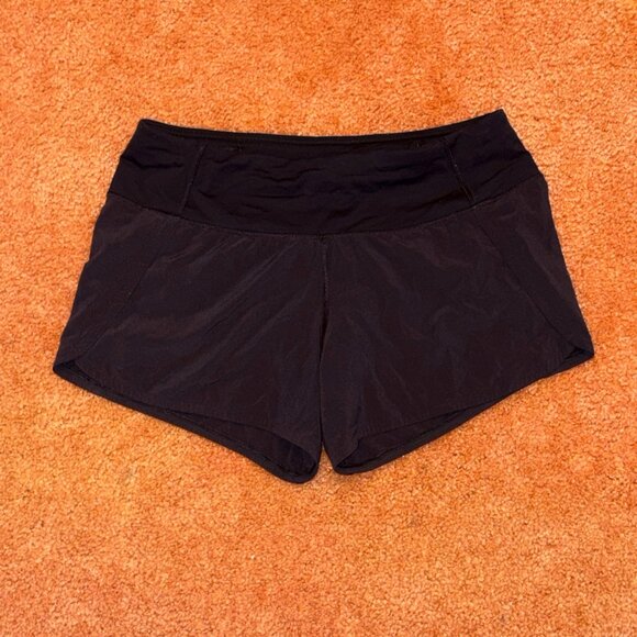 Lululemon Run Times Mid Rise Short II 4" Black Swift Ultra Light Running Shorts - Picture 2 of 10